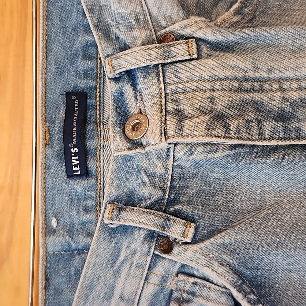 Levi’s Made & Crafted Split Hem Jeans Light Wash High Rise Straight Leg Size 25 - Picture 2 of 7